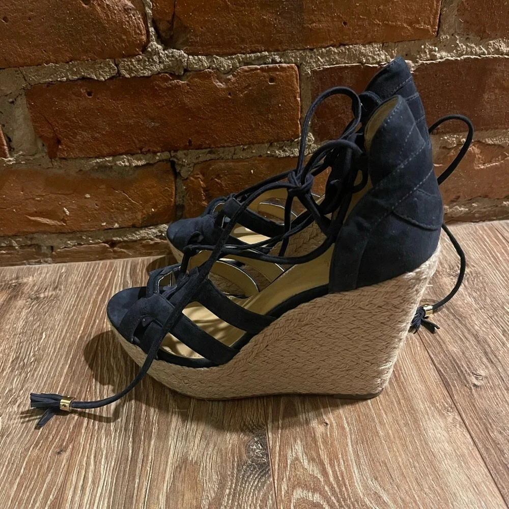 Michael Kors Navy Blue Espadrille Wedges - Picture 4 of 5